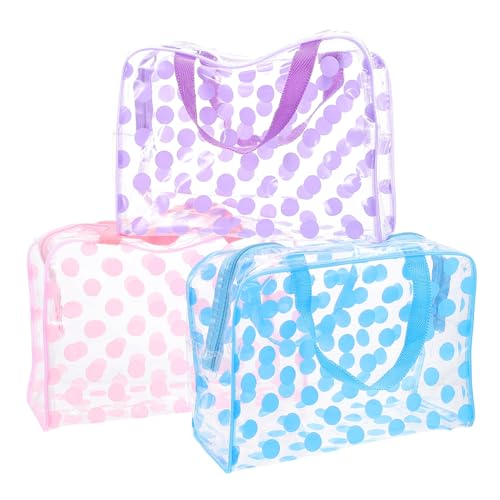 MERRYHAPY Reise-Kulturtaschen-Set 3-teilig große Kapazität PVC-Kulturtasche für Damen Kosmetiktaschen mit Reißverschluss für Make-up Reise-Wäschebeutel wasserdichtes Design von MERRYHAPY