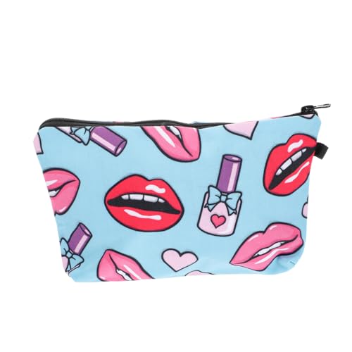 MERRYHAPY Reise-Make-up-Tasche Mit Lippenmuster – Polyester-Organizer Kompakte Aufbewahrung Für Frauen Schmucketui Geldbörse MERRYHAPY Reise-Make-up-Tasche Mit Lippenmuster – Polyester-Organizer Kompakte Aufbewahrung Für Frauen Schmucketui Geldbörse von MERRYHAPY