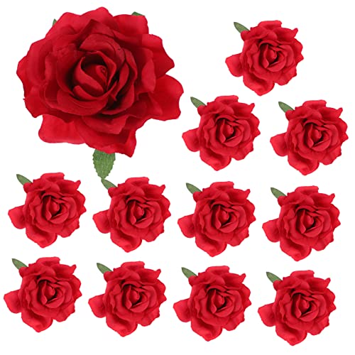 MERRYHAPY Haarnadel-set Mit Rosenblüten 12-teilig Rote Blumen-haarspangen Für Mädchen Schul-haar-accessoires Simulierte Rosenquaste Haarspange von MERRYHAPY