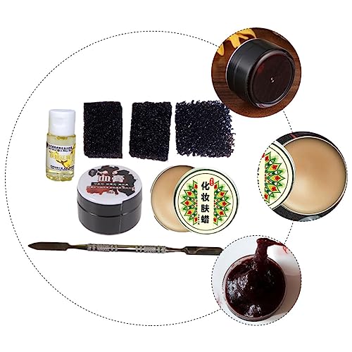 MERRYHAPY Professionelles Halloween-Make-up-Set Hautwachs Kunstblut Narbenwachs Ölschwämme für Kostüme Theater- und Schulprojekte von MERRYHAPY