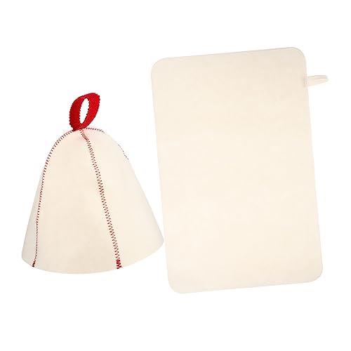 MERRYHAPY Saunahut Aus Filz Für Damen Und Herren Saunazubehör 2 Stück Mit Duschhaube Und Haarabdeckung Für Sauna Und Spa Verdickter Filzhut Schützt Vor Hitze Und Trockenheit von MERRYHAPY