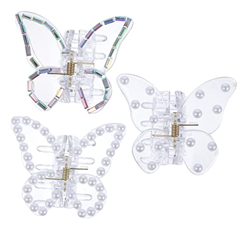 MERRYHAPY 3stücke Teiliges Perlen-schmetterling Haarklammern Für Damen Rutschfeste Haarspangen Für Dickes Und Dünnes Haar Dekorative Haarschmuck Für Besondere Anlässe Wie Hochzeiten von MERRYHAPY