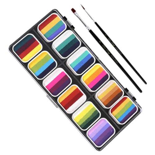 MERRYHAPY Schminke Satz Gesichtsbemalungsset Körperfarben Für Kinder Halloween Make-up Bemalungspalette Secure Use Malunterricht Festival von MERRYHAPY