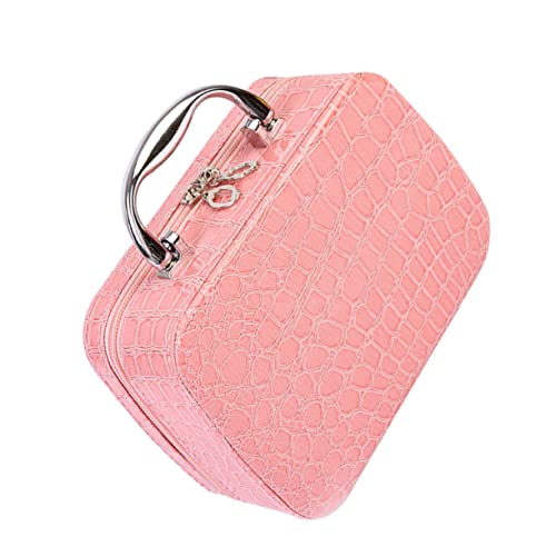 MERRYHAPY Schminktasche Mit Großem Fassungsvermögen Kosmetiktasche Aus Pu Damen Mit Spiegel Schlichtes Design Praktisch Und Langlebig Für Make-up Und Waschutensilien von MERRYHAPY