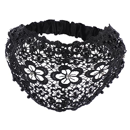 MERRYHAPY Kopfschmuck Aus Kunstperlen Stirnband Aus Hohler Spitze Haar-accessoire Für Hochzeiten Praktisch Und Langlebig Verstellbares Band von MERRYHAPY