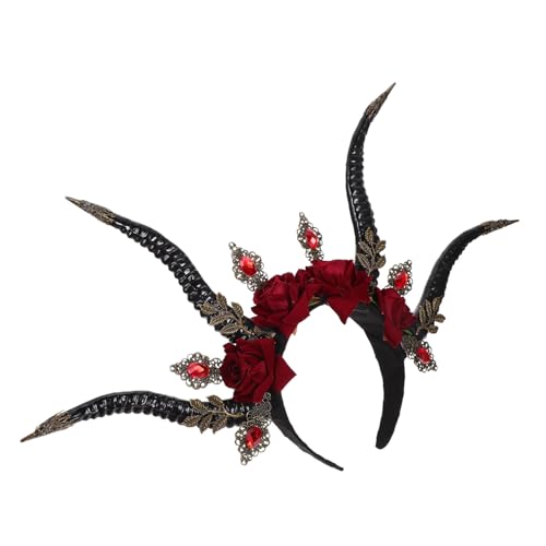 MERRYHAPY Halloween Teufelshörner Haarreif Antilope Horn Kopfschmuck Für Cosplay Partys Und Festivals Dekorativer Haarschmuck Für Halloween Und Karneval von MERRYHAPY