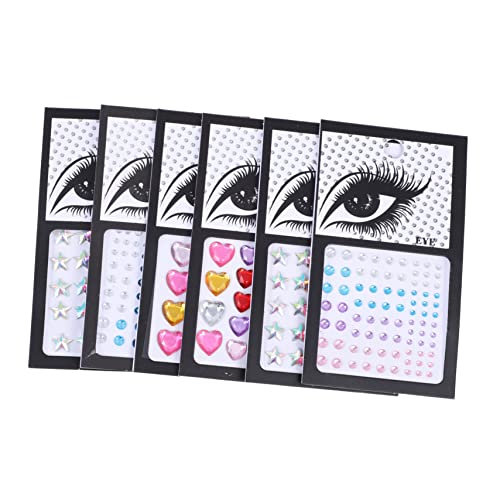 MERRYHAPY Strass-aufkleber Fürs Gesicht 6 Bögen Make-up-aufkleber Fürs Gesicht Geeignet Für Alle Altersgruppen von MERRYHAPY