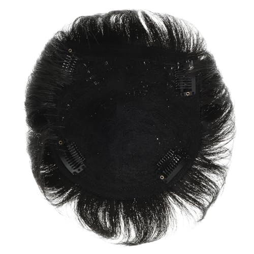 MERRYHAPY Haarteil Für Männer Mit Glatze Fake-haarteil Haarverlängerung Für Männer Männerhaarteil Männliches Haarteil Echthaar Schwarz Unsichtbare Naht Ersatz Patch von MERRYHAPY