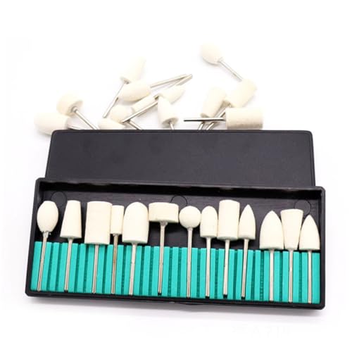 MERRYHAPY Teiliges Nagel-schleifköpfe aus Premium-wolle Langlebige Polierfräser Rund und Eckig Formbar Schonend für Naturnägel Geeignet für Professionelle Fuß Handpflege von MERRYHAPY