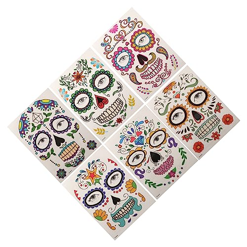 MERRYHAPY 6 Blätter Halloween-gesichtsaufkleber Temporäre Multifunktionale Tattoos Für Kinder Und Erwachsene von MERRYHAPY