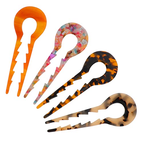 MERRYHAPY 4 Stück U-förmiger Haarstab Aus Acetat Für Dutts Haarknotenstab Haarschmuck Für Damen von MERRYHAPY