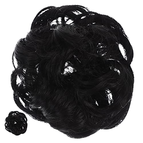 MERRYHAPY 2er Satz Unordentlicher Dutt Haarteil Falscher Haarknoten Elastische Haarverlängerung Für Frauen Lockiges Dutt-extension von MERRYHAPY