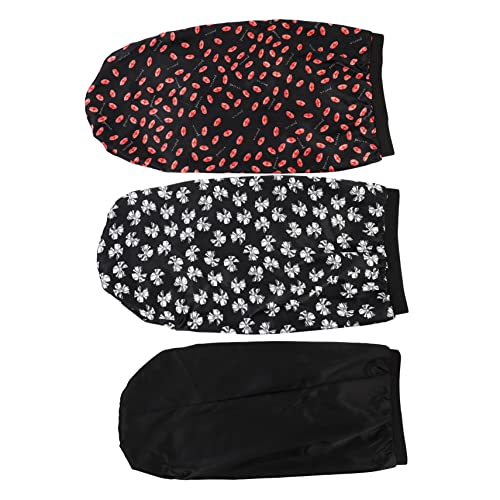 MERRYHAPY 3stücke Satin Schlafhaube Zum Schutz Der Haare Bei Schlaf Hochelastische Damen-mütze Bedruckt Für Naturhaar Zöpfen Langem Lockigem Haar von MERRYHAPY