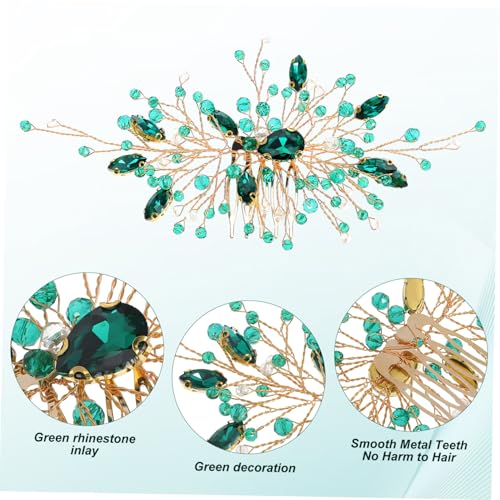 MERRYHAPY Vintage Haarschmuck Grün Haarkamm Strass Haarnadeln für Brautjungfern Hochsteckfrisuren Hochzeit Haarschmuck Mädchen Zubehör von MERRYHAPY