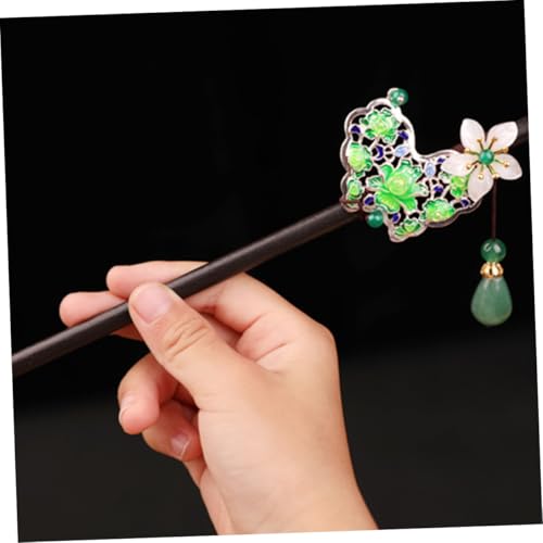 MERRYHAPY Vintage Haarstäbchen aus Holz für Frauen Dekorative Haarnadel mit Blumenmotiv Leichtes Haarstyling Zubehör für Hochzeit Party Cosplay und Festliche Anlässe von MERRYHAPY