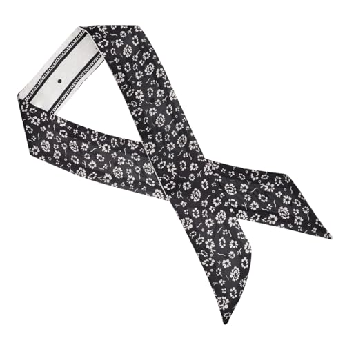 MERRYHAPY Vintage Schmaler Seidenschal Haarband Damen Dekoratives Multifunktionales Bandana für Pferdeschwanz Handtasche und Hals Rutschfester Haarring Wildblumenmuster von MERRYHAPY