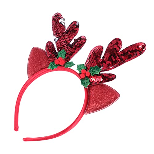 MERRYHAPY Weihnachts-haarreif Mit Rot-glänzenden Antlers Funkelndes Kostümzubehör Für Karneval Und Festlichkeiten Für Erwachsene Und Schafft Festliche Atmosphäre von MERRYHAPY