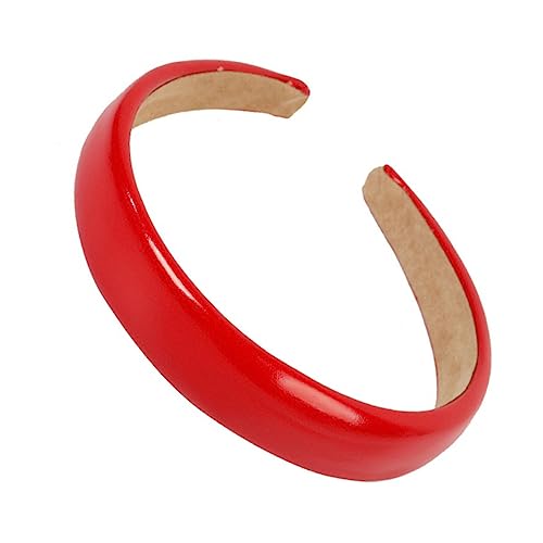 MERRYHAPY Rotes Haarband Damen Aus Pu-leder Rutschfestes Stirnband Breitkrempig Einfarbiges Haarband Für Frauen Haareifen Mit Weichem Material Damen-stirnband Ohne Druck von MERRYHAPY