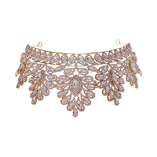 MERRYHAPY Strass-stirnband Kristall-tiara Kronen-stirnband Brautkronen-tiara Hochzeits-haarschmuck Legierung Leicht Tragbar Glitzernd Schmuck von MERRYHAPY