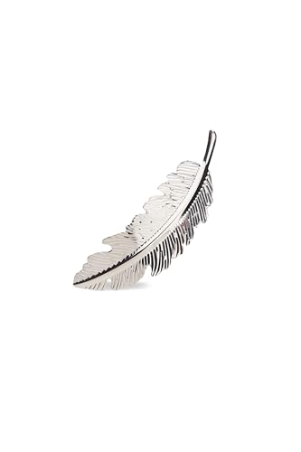 Damen Haarclip Haarspange Haarklemme Fibel im Ethno-Stil haarschonend Feder (Silber) von MERSADA