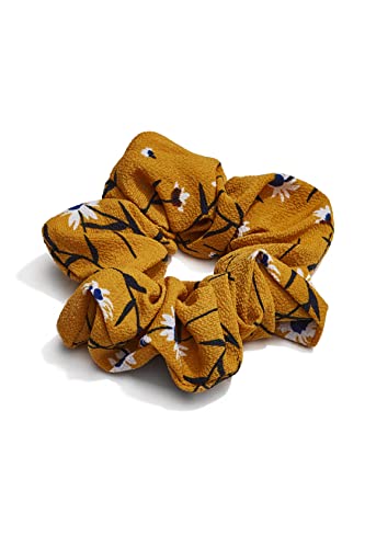 Haargummi Damen Mädchen Scrunchie Stoff Haargummi haarschonend (gelb, schwarz, blau) von MERSADA