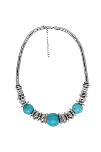 MERSADA Halskette Collier Halsschmuck im ethnischen böhmischen Stil mit Schmuckperlen (Türkist) von MERSADA