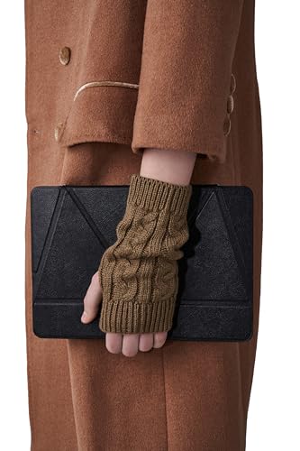 MERSADA Handschuhe ohne Finger Handstulpen Fäustlinge Damen fingerlose Handschuhe mit Spitze (hellbraun) von MERSADA