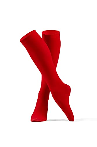 MERSADA Kniestrümpfe Halbstrümpfe Damen Mädchen Stretchy höhe Strümpfe blickdicht 80 den rutschfrei (Universal, rot) von MERSADA