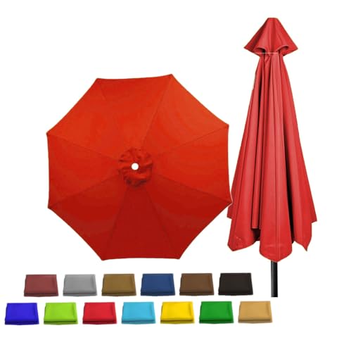 Sonnenschirm-Ersatzbezug Marktschirm Ersatzabdeckung Ersatz-Baldachin Markttisch-Regenschirm Terrassenschirm Ersatz Bespannung Ersatzstoff für Tischschirme im Freien Ersatz-Sonnenschutzüberdachung(Red von MERUNNRY