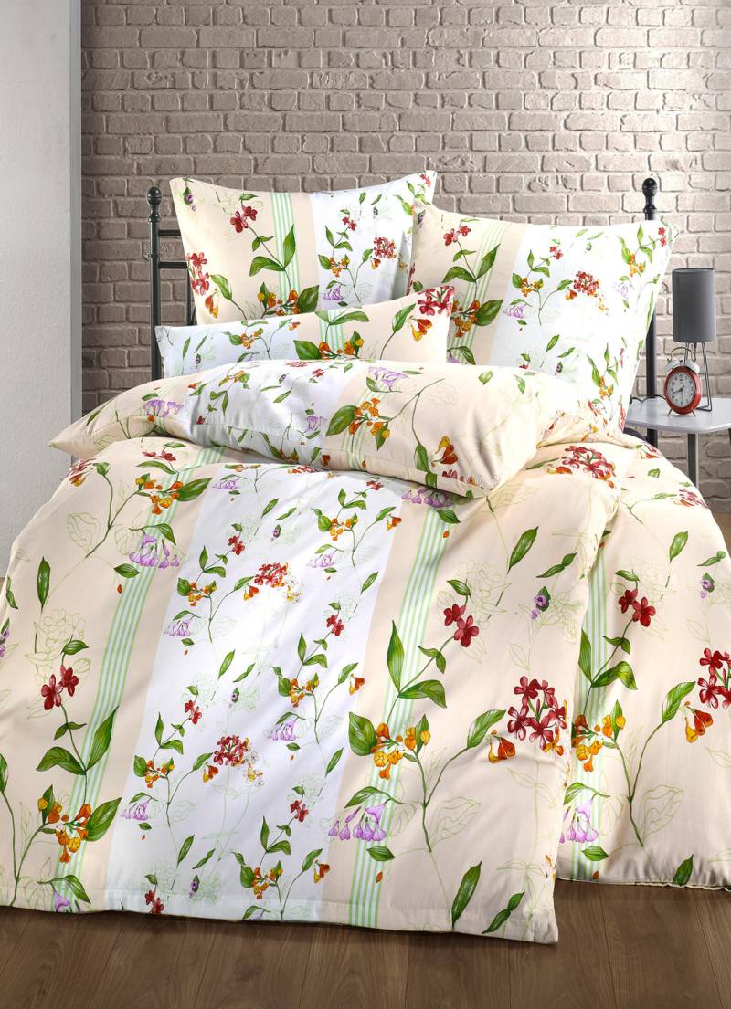 Satin Bettwäsche-Garnitur von Mesana, Größe 112 (80/80 cm + 135/200 cm), Gelb von MESANA