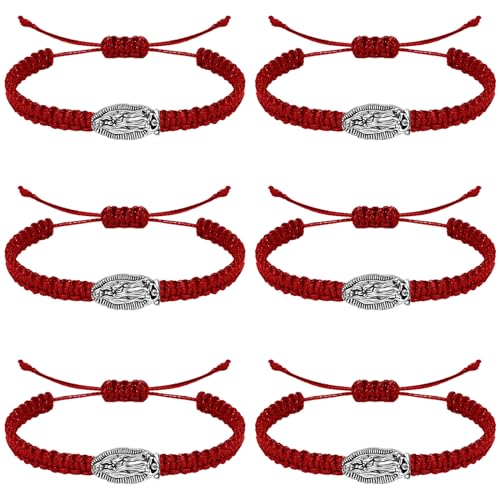 MESARCH 6 Stück Religiöses Schutzarmband Katholische Virgen De Guadalupe Armband San Benito Armband Jesus Kreuz Armband Handgefertigt Verstellbar für Frauen Männer, Large, Nylon, Zinklegierung MESARCH 6 Stück Religiöses Schutzarmband Katholische Virgen De Guadalupe Armband San Benito Armband Jesus Kreuz Armband Handgefertigt Verstellbar für Frauen Männer, Large, Nylon, Zinklegierung von MESARCH
