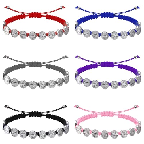 MESARCH 6 Stück Religiöses Schutzarmband Katholische Virgen De Guadalupe Armband San Benito Armband Jesus Kreuz Armband Handgefertigt Verstellbar für Frauen Männer, Large, Nylon, Zinklegierung MESARCH 6 Stück Religiöses Schutzarmband Katholische Virgen De Guadalupe Armband San Benito Armband Jesus Kreuz Armband Handgefertigt Verstellbar für Frauen Männer, Large, Nylon, Zinklegierung von MESARCH