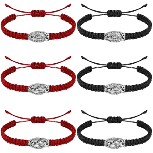 MESARCH 6 Stück Religiöses Schutzarmband Katholische Virgen De Guadalupe Armband San Benito Armband Jesus Kreuz Armband Handgefertigt Verstellbar für Frauen Männer, Large, Nylon, Zinklegierung MESARCH 6 Stück Religiöses Schutzarmband Katholische Virgen De Guadalupe Armband San Benito Armband Jesus Kreuz Armband Handgefertigt Verstellbar für Frauen Männer, Large, Nylon, Zinklegierung von MESARCH