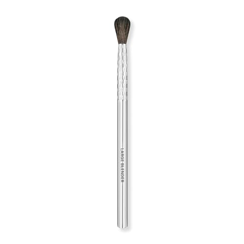 MESAUDA Milano E01 Large Blender Brush - Silver - Synthetic Bristles - Metall Handle - Stab Form - Für Lidschatten - Weich - Augenpinsel von MESAUDA
