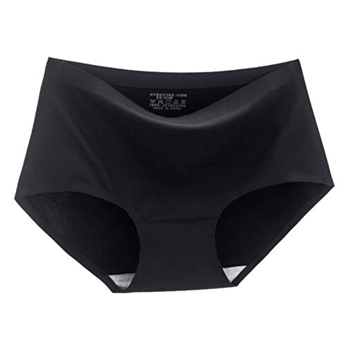 MESHIKAIER Damen 5er Pack Nahtlos Unterhosen Medium Taillenslips Panties Hipsters Unterwäsche Elastisch und Extensible (DE38(Taillenumfang:64-72cm), Schwarz) von MESHIKAIER