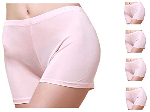 MESHIKAIER Damen Nahtlos Seide Taillenslips Damen Weich Boxer Slip Panties Hipsters Unterhose (5 Pack(Rosa), Large) von MESHIKAIER