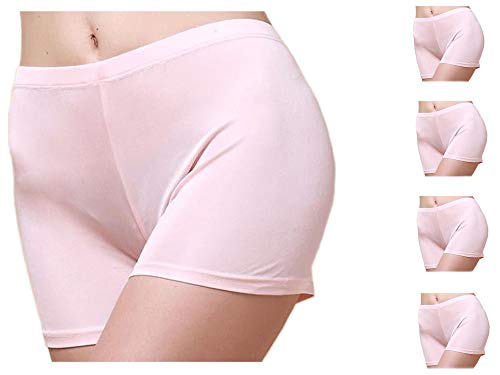 MESHIKAIER Damen Nahtlos Seide Taillenslips Damen Weich Boxer Slip Panties Hipsters Unterhose (5 Pack(Rosa), XX-Large) von MESHIKAIER