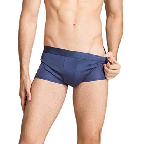 MESHIKAIER Herren Seide Boxershorts Elastisch Slip Unterhose Unterwäsche Atmungsaktiv und Gesund (Manufacturer Size XXXL: DE56-58(DE Size XL), Blau) von MESHIKAIER