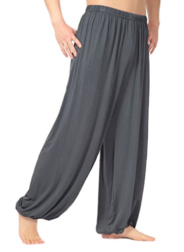 MESHIKAIER Super weiche Herren Haremshose Freizeithose Pluderhose Pumphose Yoga Hose Sport Hose für 4 Jahreszeiten (Size XXL, Dark Grau) von MESHIKAIER