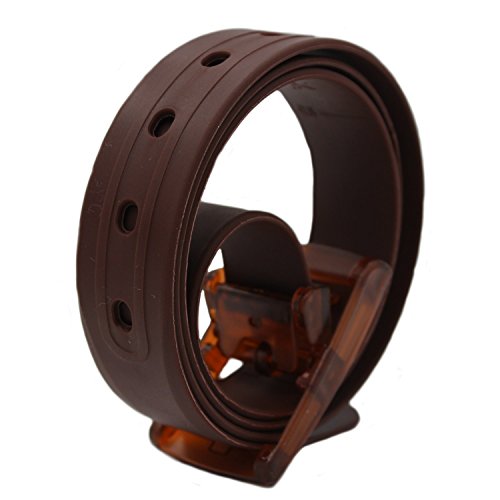 MESHIKAIER Unisex Casual Gürtel aus Silikon Damen Herren Silikon Gürtel + Kunststoff Schnalle (Braun) von MESHIKAIER