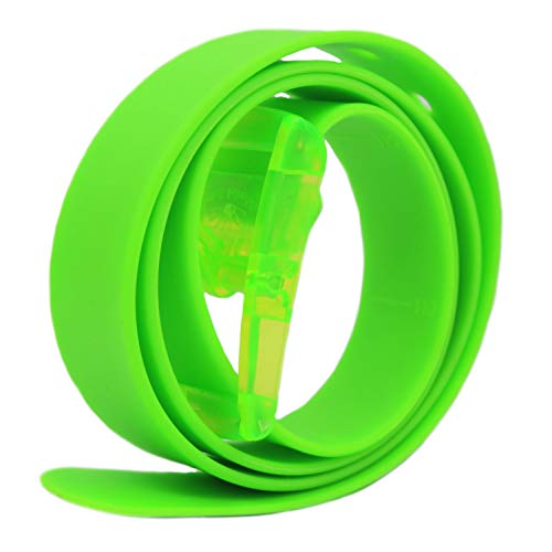 MESHIKAIER Unisex Casual Gürtel aus Silikon Damen Herren Silikon Gürtel + Kunststoff Schnalle (Grün) von MESHIKAIER