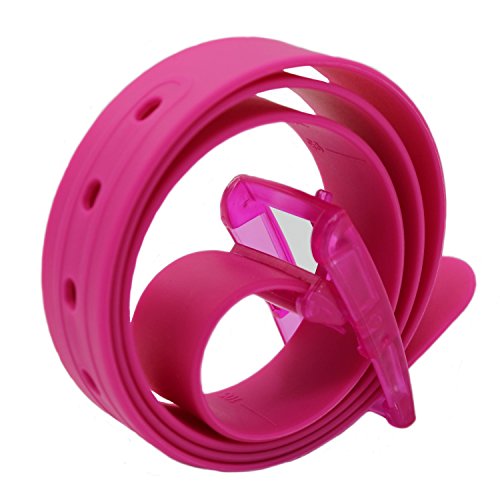 MESHIKAIER Unisex Casual Gürtel aus Silikon Damen Herren Silikon Gürtel + Kunststoff Schnalle (Rose) von MESHIKAIER