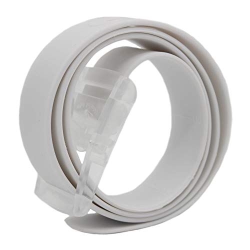 MESHIKAIER Unisex Casual Gürtel aus Silikon Damen Herren Silikon Gürtel + Kunststoff Schnalle (Weiß) von MESHIKAIER