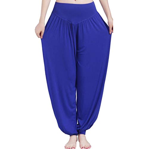 MESHIKAIER Super weiche Haremshose für Damen, Modal, Yogahose, Haremshose, Pumphose für Sport, Jogging, Tanz, elastisch und dehnbar, Königsblau, Medium von MESHIKAIER