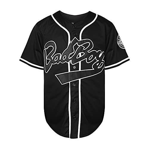 10 Biggie Smalls Bad Boy Jersey 90er Jahre Hip Hop Movie Baseball Trikot für Herren S-XXXL Schwarz Weiß - - X-Groß von MESOSPERO