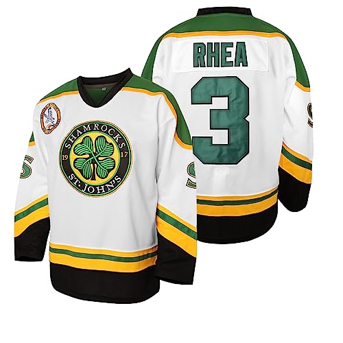 3 Ross The Boss Rhea St John's Shamrocks Trikots mit EMHL Patch Hockey Trikot für Herren, 3white, Mittel von MESOSPERO