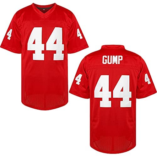 Forrest Gump #44 Herren Fußballtrikot, genähte Buchstaben und Zahlen, Film-Trikots, rot, S-3XL, 44 Gump Red, Mittel von MESOSPERO