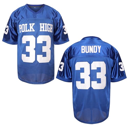 MESOSPERO Al Bundy 33 Polk High Herren Fußballtrikot Blau Sportshirt 90S Hip Hop Kleidung S-3XL, 33 Al Blue, XX-Large von MESOSPERO