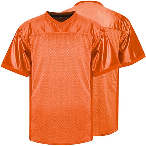 MESOSPERO Blank Practice Football Jersey Mesh Athletic Sports Football T-Shirt Schwarz Weiß Rot, Orange/Abendrot im Zickzackmuster (Sunset Chevron), Mittel von MESOSPERO