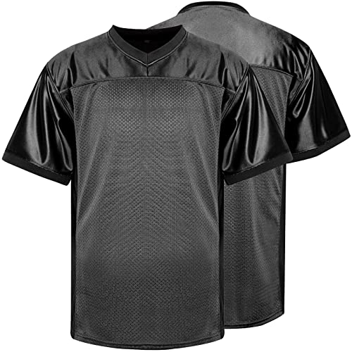 MESOSPERO Blank Practice Football Jersey Mesh Athletic Sports Football T-Shirt Schwarz Weiß Rot, Schwarz, XL MESOSPERO Blank Practice Football Jersey Mesh Athletic Sports Football T-Shirt Schwarz Weiß Rot, Schwarz, XL von MESOSPERO